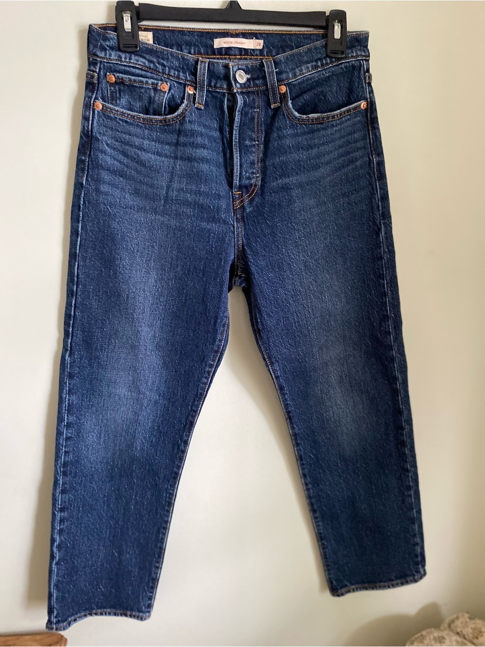 Levi's Wedgie Straight Dark Blue High-Rise Jeans